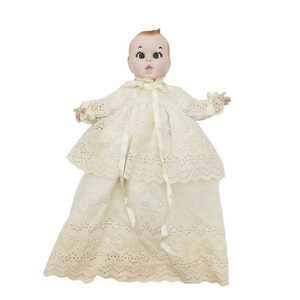 Vintage 1981 Porcelain Gerber 14" Baby Doll  Christening‎ Gown Moving Eyes Rare